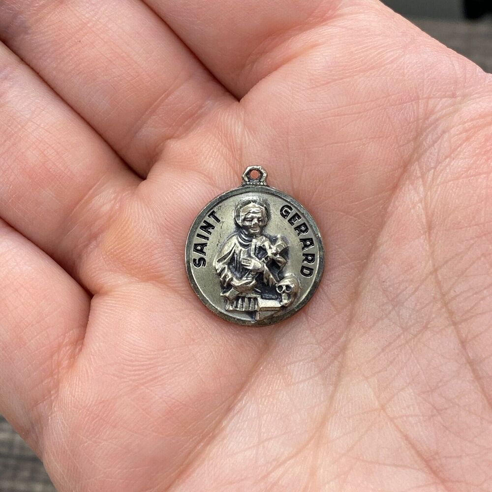 Vintage 925 Sterling Silver "Saint Gerard" Religious Pendant Bracelet Charm